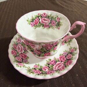 Vintage Royal Albert Pink and Green Floral Bone China